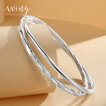 Winy three life three sterling silver bracelet female 9999 foot silver bracelet light luxury niche Young Silver birthday gift