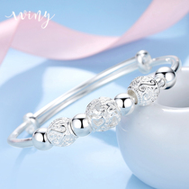 Winy sterling silver bracelet female 999 foot silver bracelet fashion silver bead bracelet silver solid for girlfriend birthday gift