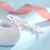 Winy999 sterling silver bracelet womens glossy first jewelry simple silk push and pull fashion silver bracelet to send girlfriend 30g