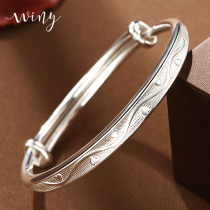 Winy sterling silver bracelet female 999 foot silver bracelet solid fashion young girl girl mother silver gift