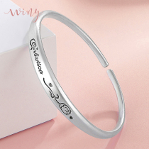 Winy999 sterling silver bracelet female opening simple bracelet niche design to send girlfriend gift temperament Joker trend