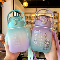 Summer Great Belly Cup Women Plastic High Face Value Students Kettle High Temperature Resistant Sports Children Water Cups Large Capacity Water Bottles