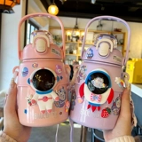 Космонавт, высокий высококачественный стакан из нержавеющей стали, детская милая сумка через плечо со стаканом