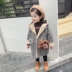 Áo bé gái 2018 mùa đông phiên bản mới của Hàn Quốc cộng với áo nhung cho bé mùa thu và mùa đông trẻ em áo len dày