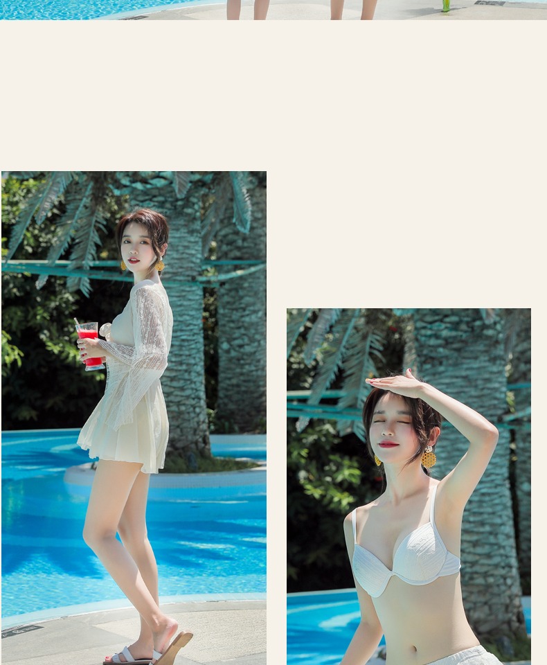 Tấm thép tập hợp ngực nhỏ gợi cảm chia đôi áo tắm gió nữ mới võ sĩ bikini bikini ba mảnh nóng bỏng mùa xuân - Bikinis bộ quần áo bơi dài tay nữ