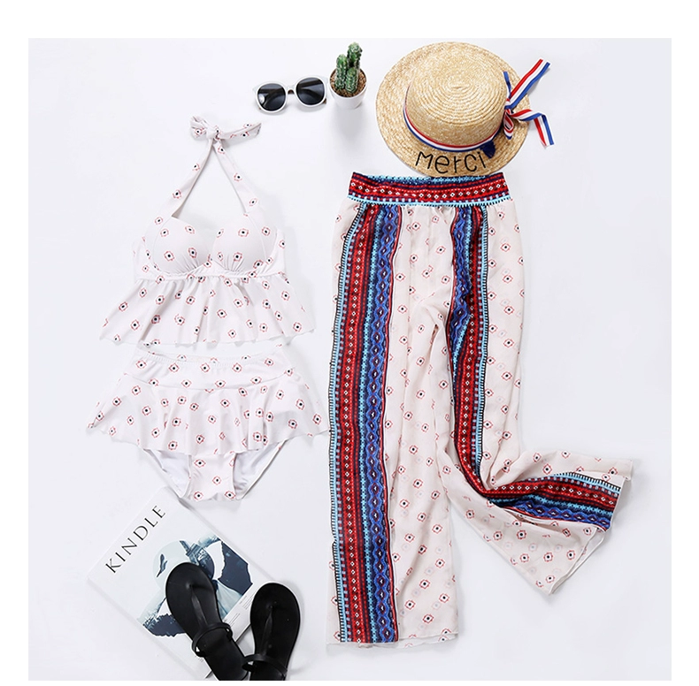 Cặp đôi thời trang đồ bơi nữ thép tấm tụ tập ngực nhỏ bikini áo tắm ba mảnh nam thoải mái mùa xuân đi biển quần nóng 	đồ đôi đi biển big size