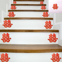 Creative mini wedding stair step decoration wedding decoration furniture stickers window flower cut paper paste self-dip