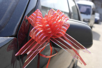 Wedding car decoration door handle gift packaging bag sealing wedding arrangement bow hand drawing flower ribbon draw