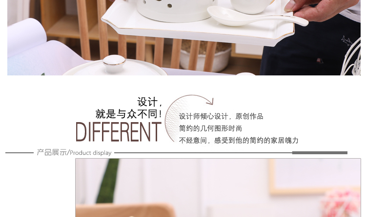 Tổ yến bọc kín 盅 鲍 bát bào ngư cánh nóng nhà hàng khách sạn bộ đồ ăn bằng gốm a soup lò tráng miệng tráng miệng bộ chén dĩa cao cấp
