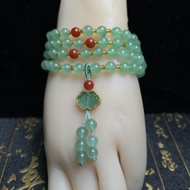Xinjiang gold silk jade green aventurine 6 mm beads 108 multi-circle exquisite bracelet nourishes the heart eyes calms the mind natural fidelity