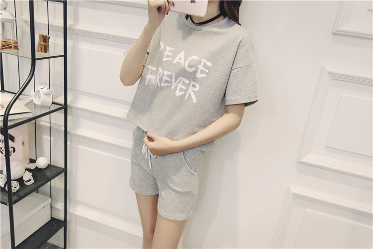 2018 đồ ngủ mùa hè của phụ nữ cotton ngắn tay quần short Hàn Quốc phiên bản có thể được đeo bên ngoài mùa hè junior học sinh trung học nữ nhà dịch vụ phù hợp với