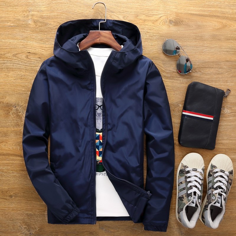 New couple jacket men and women hooded windbreaker trendy handsome large size jacket sports jacket spring and autumn