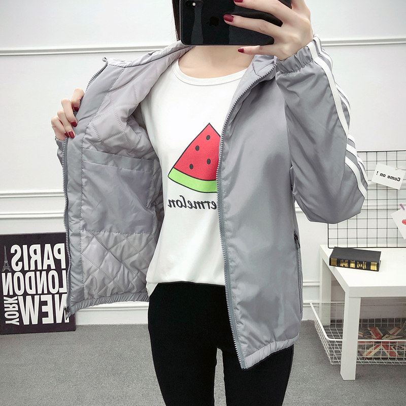 2021 autumn and winter windbreaker men's and women's jackets, cotton-padded jackets, hooded casual jackets, student class clothes, sports couples, cotton clothes