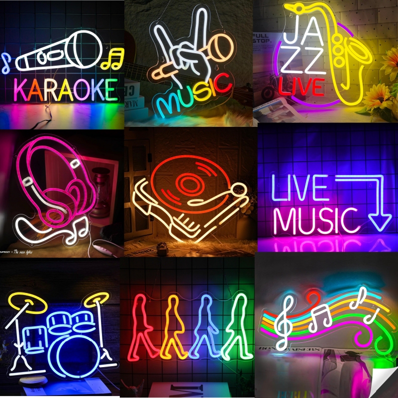 Led Neon Lights Music Festival Guitar Studio Decorative Lights Wall Decoration Lights Bar Neon Lights Livemusic