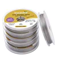 Стальная стальная проволка из нержавеющей стали, шелковые нитки, 0.38mm, 50м