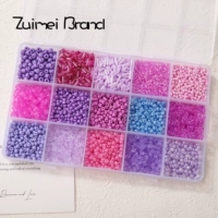 Бокс-сет с сеткой 13#15 | светло-фиолетовые рисовые бусины и бусины-трубочки по 10 грамм в сетке, около 150 грамм.