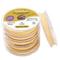 1 # светлое золото | Корейская 7-жильная мягкая золотая проволока из нержавеющей стали 304, сохраняющая цвет, толщина 0,6 мм, около 30 метров в рулоне.