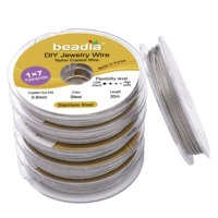 1 # стальной цвет | Корейская 7-прядная мягкая стальная проволока из нержавеющей стали 304, сохраняющая цвет, золотая мягкая стальная проволока, толщина 0,6 мм, около 30 метров в рулоне