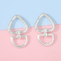 Серебряный металлический брелок в виде сердечка, 27mm, 44mm