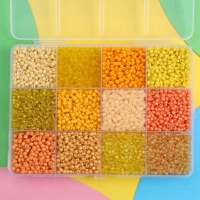 18#12 сетка | желтые стеклянные рисовые бусины диаметром 3 мм, 15 г в сетке, около 6000 шт./кор.