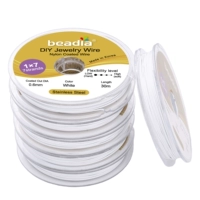 1# белый | Корейская 7-жильная мягкая золотая проволока из нержавеющей стали 304, сохраняющая цвет, толщина 0,6 мм, около 30 метров в рулоне.