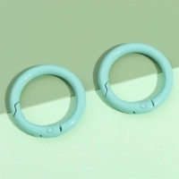 3# Отверстие Зеленое | Сплав, окрашенный распылением, разноцветный, круглой формы, около 30 мм, 2 шт.