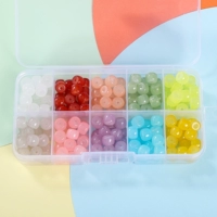 Сетка 14#10 | Стеклянные бусины-ведро из имитации нефрита 8*6мм по 20 бусин в сетке, всего около 200 бусин