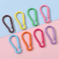 40 # случайно смешанные цвета | Алюминиевый карабин 22х46мм, окрашенный распылением, диаметр проволоки около 3,5 мм, 5 шт.