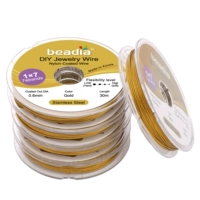 1#золото | Корейская 7-жильная мягкая золотая проволока из нержавеющей стали 304, сохраняющая цвет, толщина 0,6 мм, около 30 метров в рулоне.