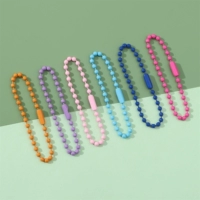 30 # случайно смешанные цвета | Железные стержни цепочки, окрашенные распылением, пряжки цепочки из бусин, диаметр около 2,4 мм, длина около 12 см, около 30 стержней.