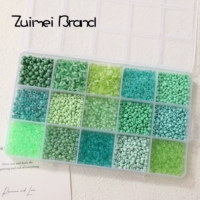 Набор сеток 10 # 15 | Фруктовые зеленые рисовые бусины и бусины-трубочки по 10 грамм в сетке, около 150 грамм.