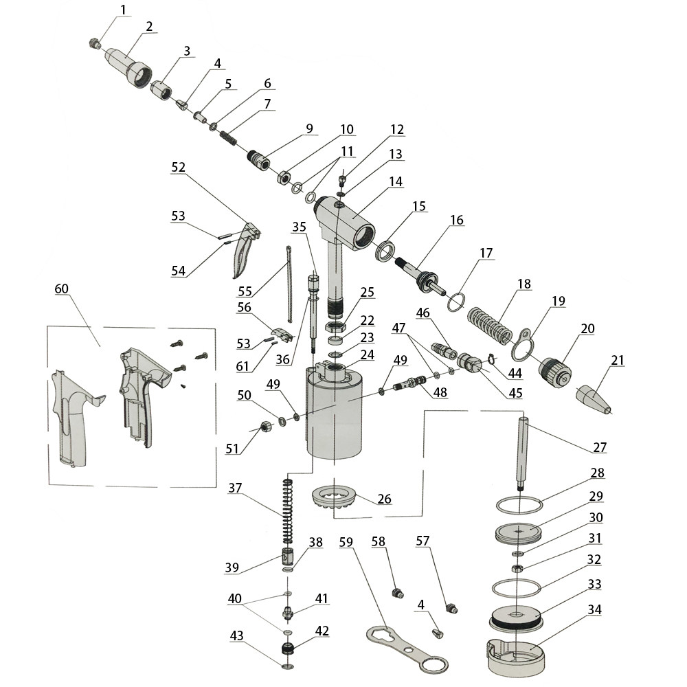 Anword PT-5000 Pneumatic pull nail gun fitting claw sheet sleeve spring sleeve claw sheet guide mouth