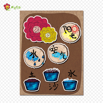 Kindergarten double-petal sunflower planting growth process Natural area plant horn ring creation theme wall layout stickers