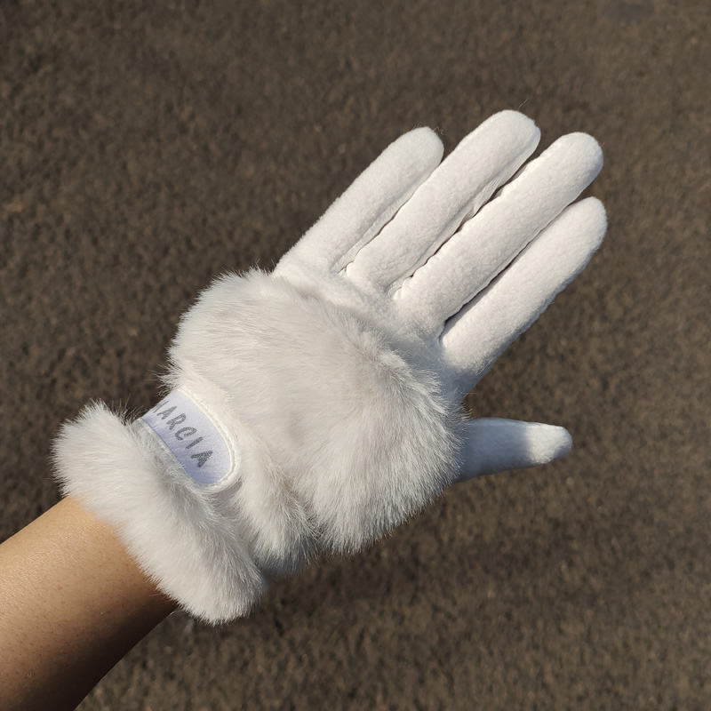 South Korean golf gloves ladies'ladies' hands children thickened winter warm winter non-slip white black-Taobao