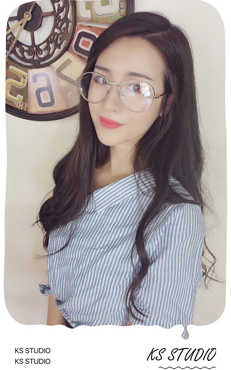Studio Ks rời ngân hàng 潇 Sun Yanzi với kính râm kim loại nguyên chất dày retro gọng kính cận nữ