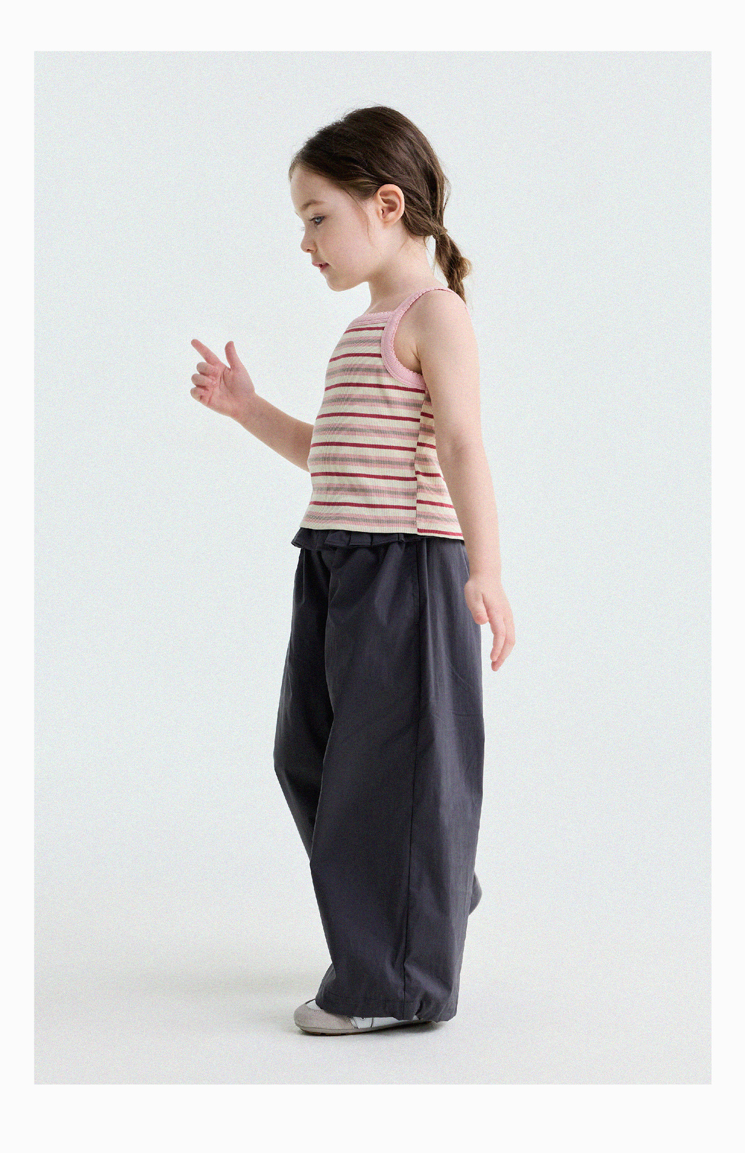 Yunerma Girls' Summer New Style 3D Ruffle Straight-Leg Pants Children's Thin Anti-Mosquito Pants Baby Casual Pants Trendy — 43