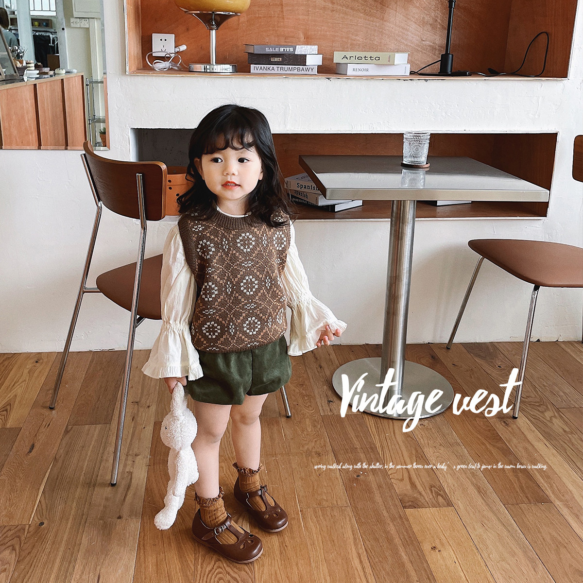 Baby Kindergarten Retro Temperament Wool Knit Horse Chia Mother Girl Child Spring Autumn New Horse Pinch Tide