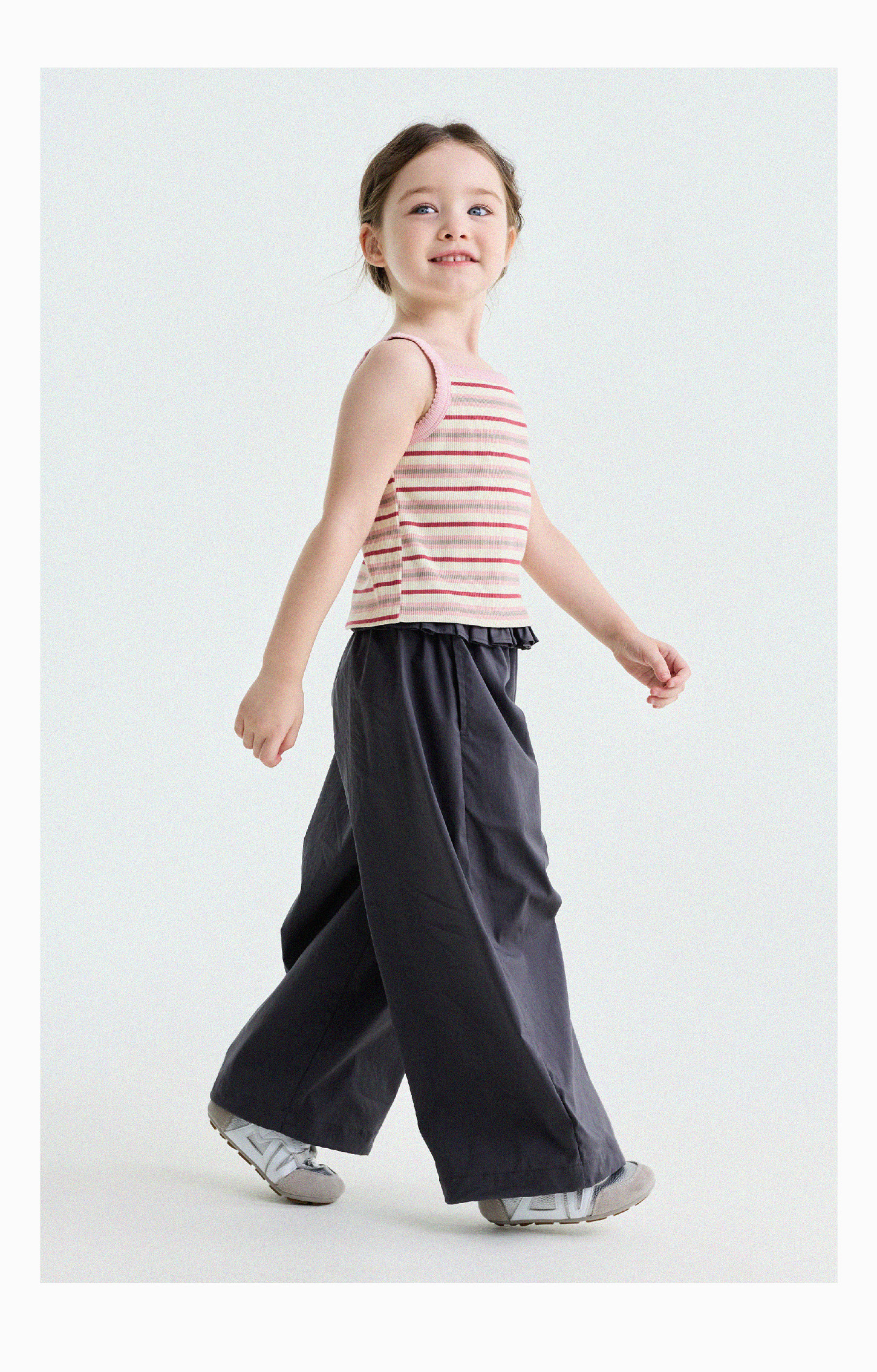 Yunerma Girls' Summer New Style 3D Ruffle Straight-Leg Pants Children's Thin Anti-Mosquito Pants Baby Casual Pants Trendy — 45