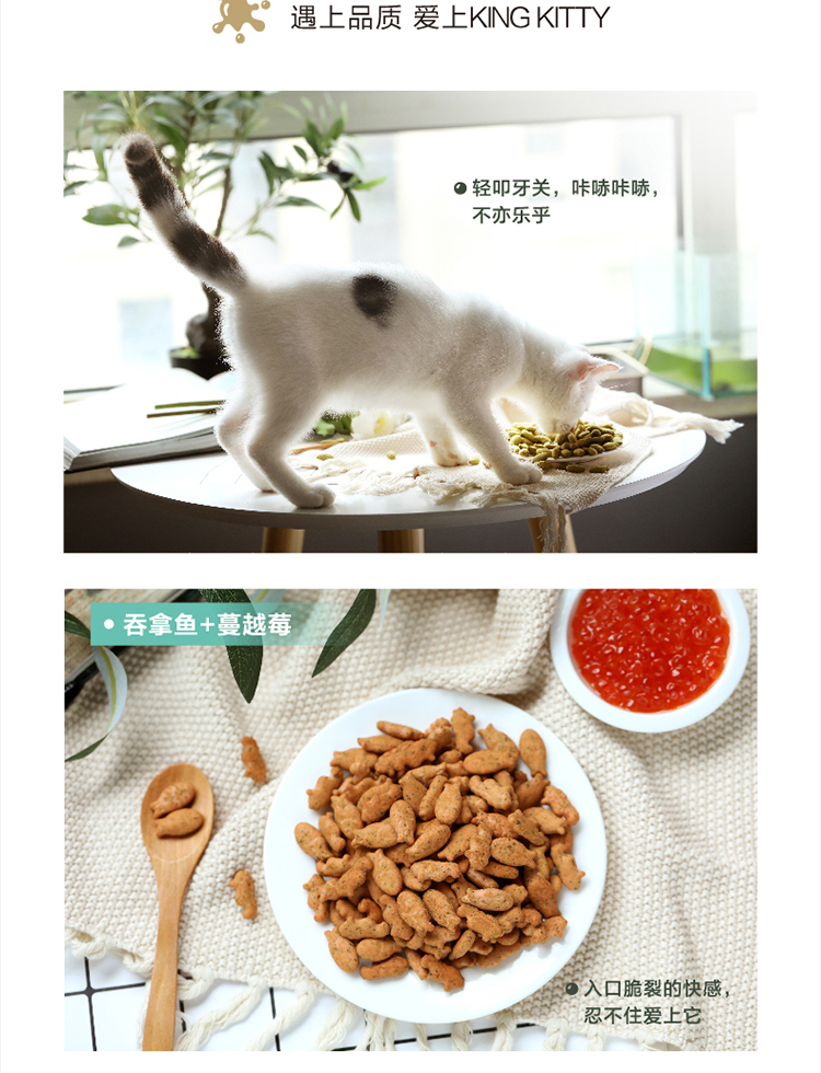 Mèo ăn vặt mèo KingKitty với bánh quy cá nhỏ cá ngừ hương vị cá mèo mèo mèo mol mol dinh dưỡng mèo - Đồ ăn nhẹ cho mèo đồ ăn cho mèo con