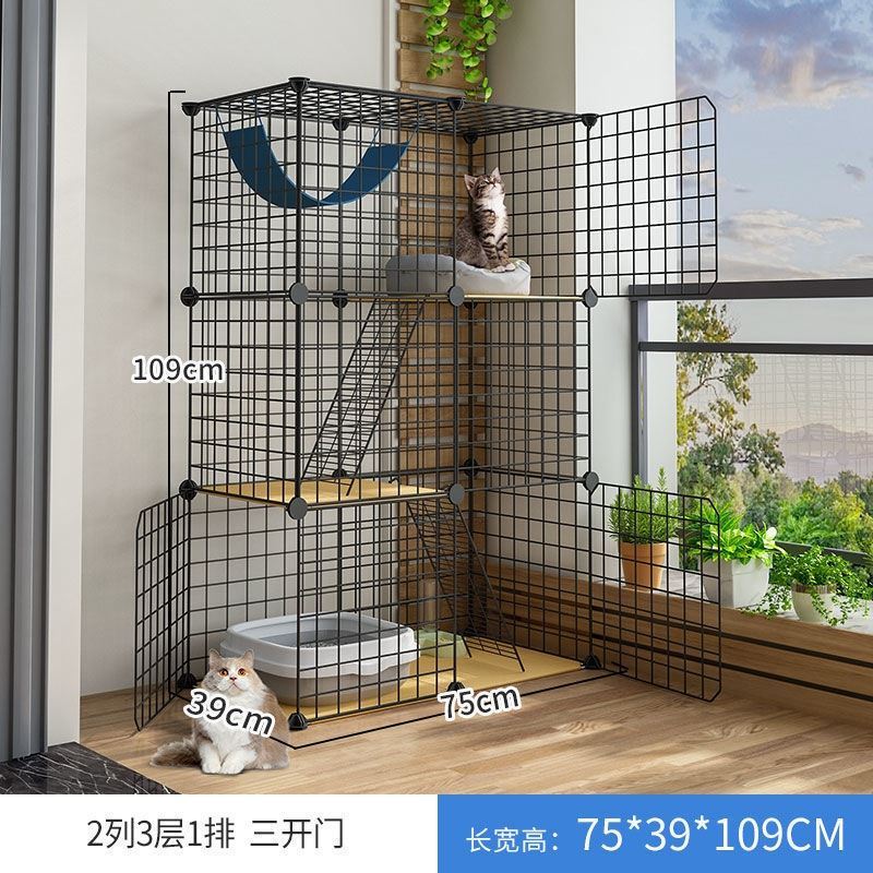 Cat litter double-decker villa cat cage home super large free space indoor with toilet small cat house cat house cat litter