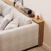 Sofa rear frame full wood bedhead crack long narrow side table bedside clip seam wall to the living room