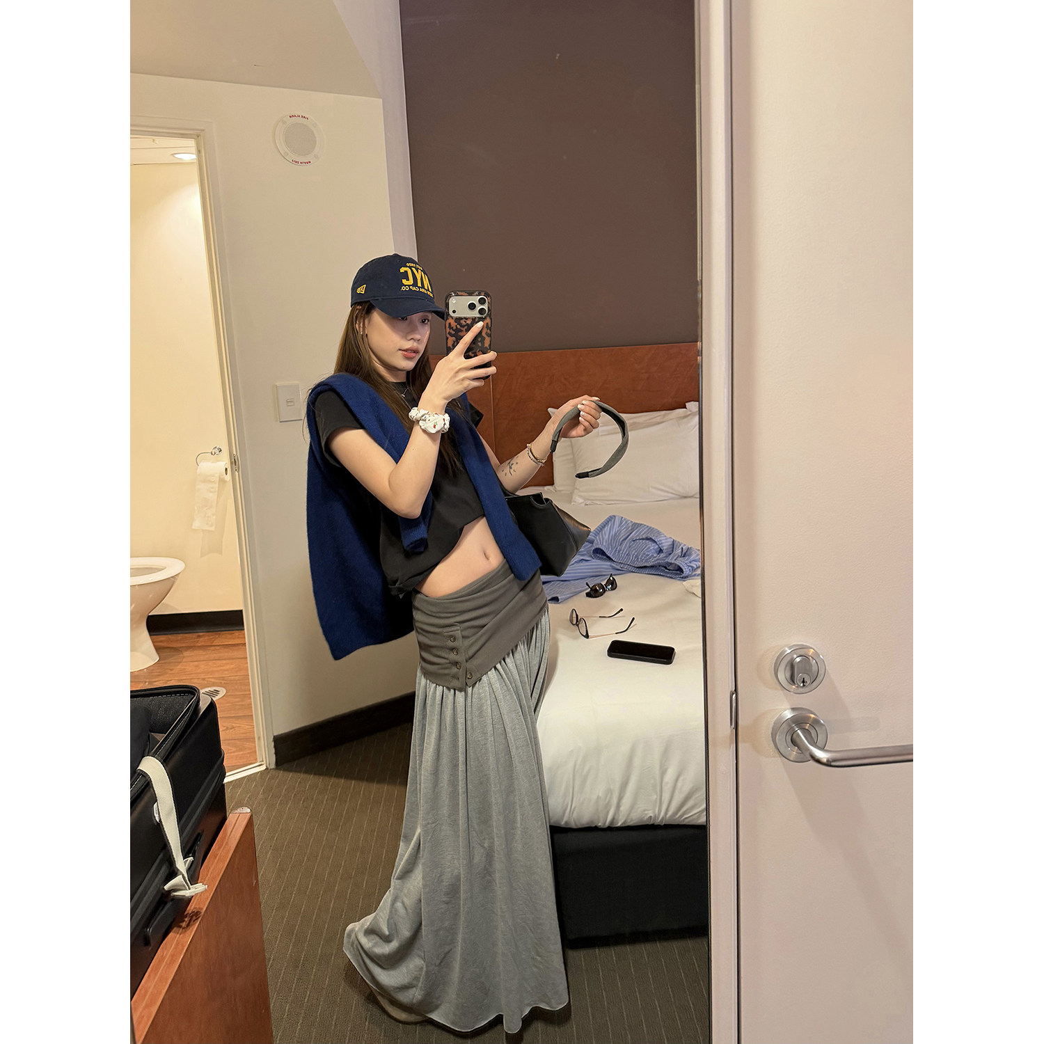 LelyMooch оригинальная дизайнерская юбка-миди с рифленой отделкой и подогнутым краем для женщин