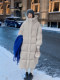 Blue hooded long warm down jacket for women winter 2025 new style non-bloated thickened bread coat warm jacket