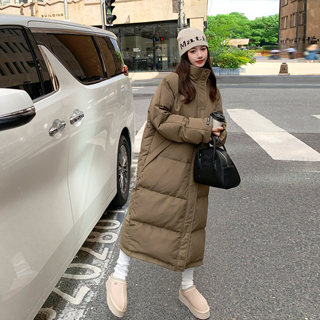 Khaki down Jacket for Women, Mid-Length, 2025 Winter New Style, Slimming, Elegant, High-End Feel, Thickened and Warm Puffer Coat
