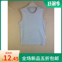  Sleeveless mens T-shirt Loose cotton solid color summer waistcoat beach vest mens bottoming fitness sports undershirt