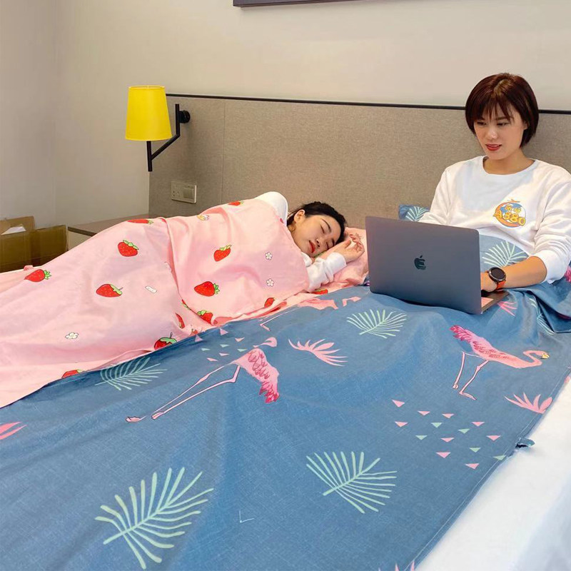 Travel Pure Cotton Sepal Sleeping Bag Hotel Adults Bed Linen Quilt Cover Traveling By Train Single Sleeper Bed Bedding Diviner