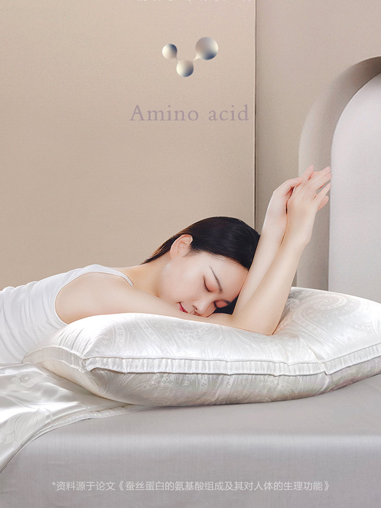 Fuanna Silk Pillow for Adults, Cervical Spine Protection, Sleep Aid, Cervical Spine Pillow, Home Pillow Core, Silk Pillow, Pair of Pillow Cores