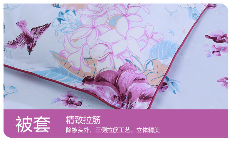 Thánh Anna dệt giàu mạng chăn trải giường Khăn trải giường hoa denim bông chăn bông phong cách mục vụ đỏ - Bộ đồ giường bốn mảnh bộ chăn ga gối đệm cưới everon
