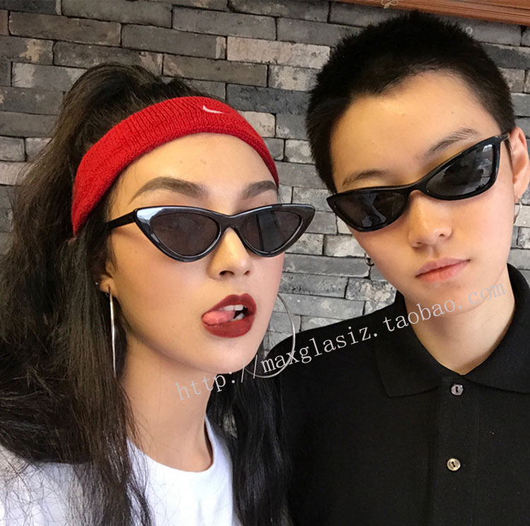 Fengfan với mắt mèo retro tam giác mèo mắt kính cá tính kính râm nữ hoang dã bắn kính râm hình lõm kính râm nam