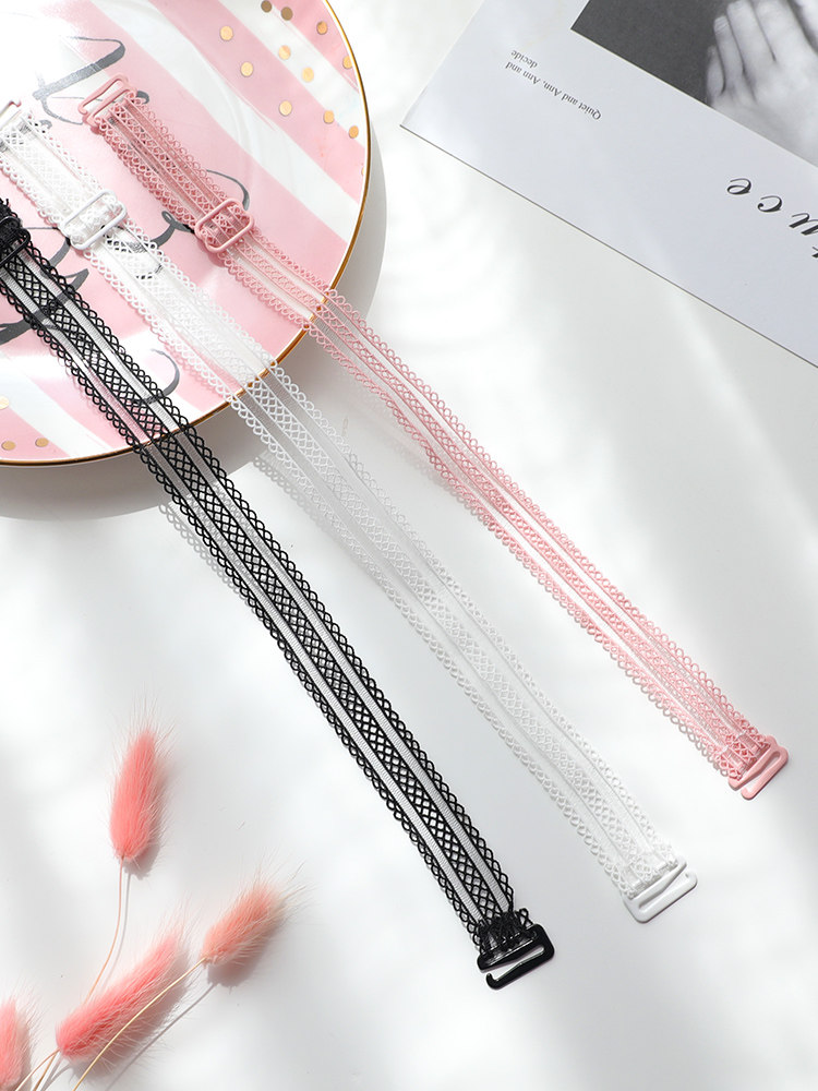 Lace shoulder strap Elastic sexy hollow underwear shoulder strap Wild can be exposed non-slip word collar bra shoulder strap Underwear shoulder strap